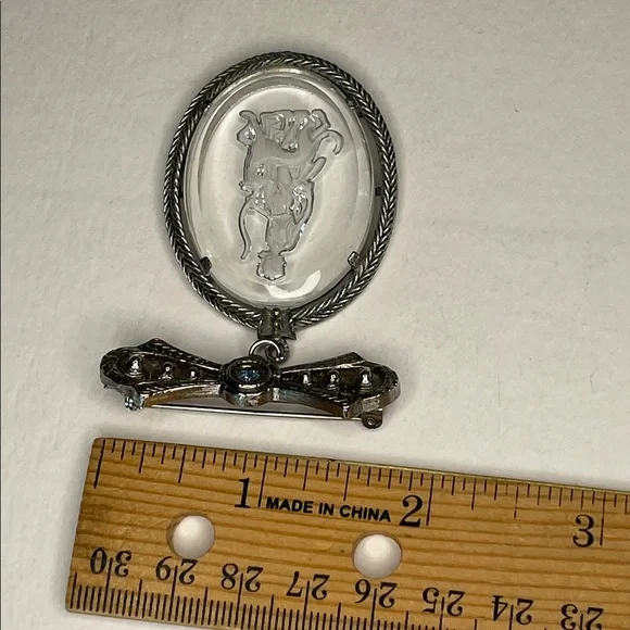 Vintage Avon "Diana The Huntress" Glass Intaglio Cameo Pendent Brooch - Picture 9 of 10